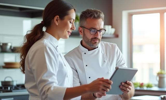 シェフと協力するプロのコンサルタント