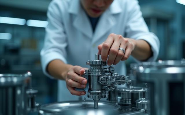 精密製造設備での作業風景